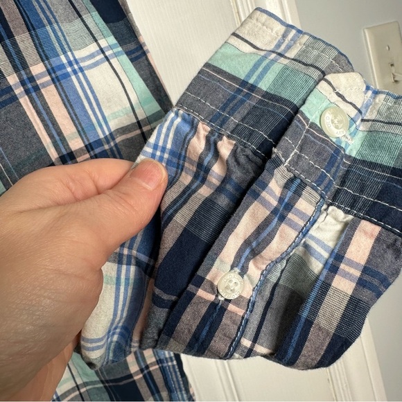 Old Navy Button-Up Shirt Plaid Blue and, Green, & Pink Size Extra Large - Picture 6 of 16